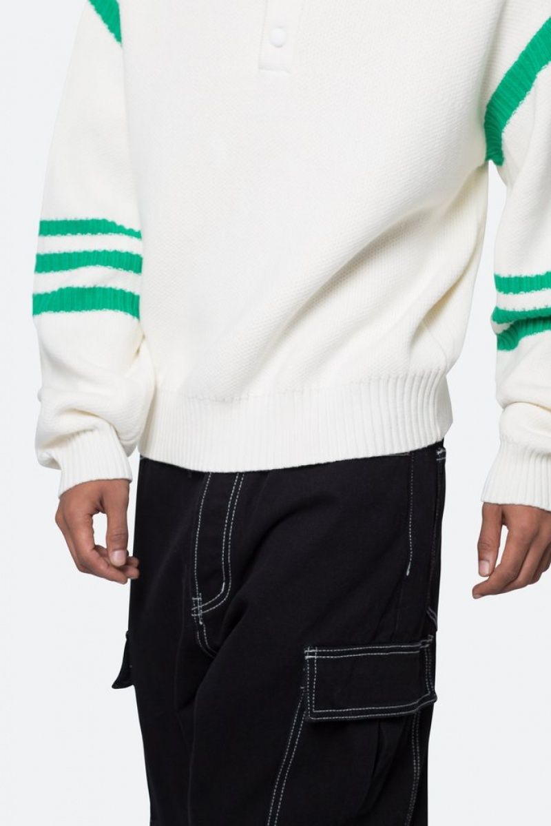 Sweats Mnml Polo Knit Pull Green/White  | SGI-3555831