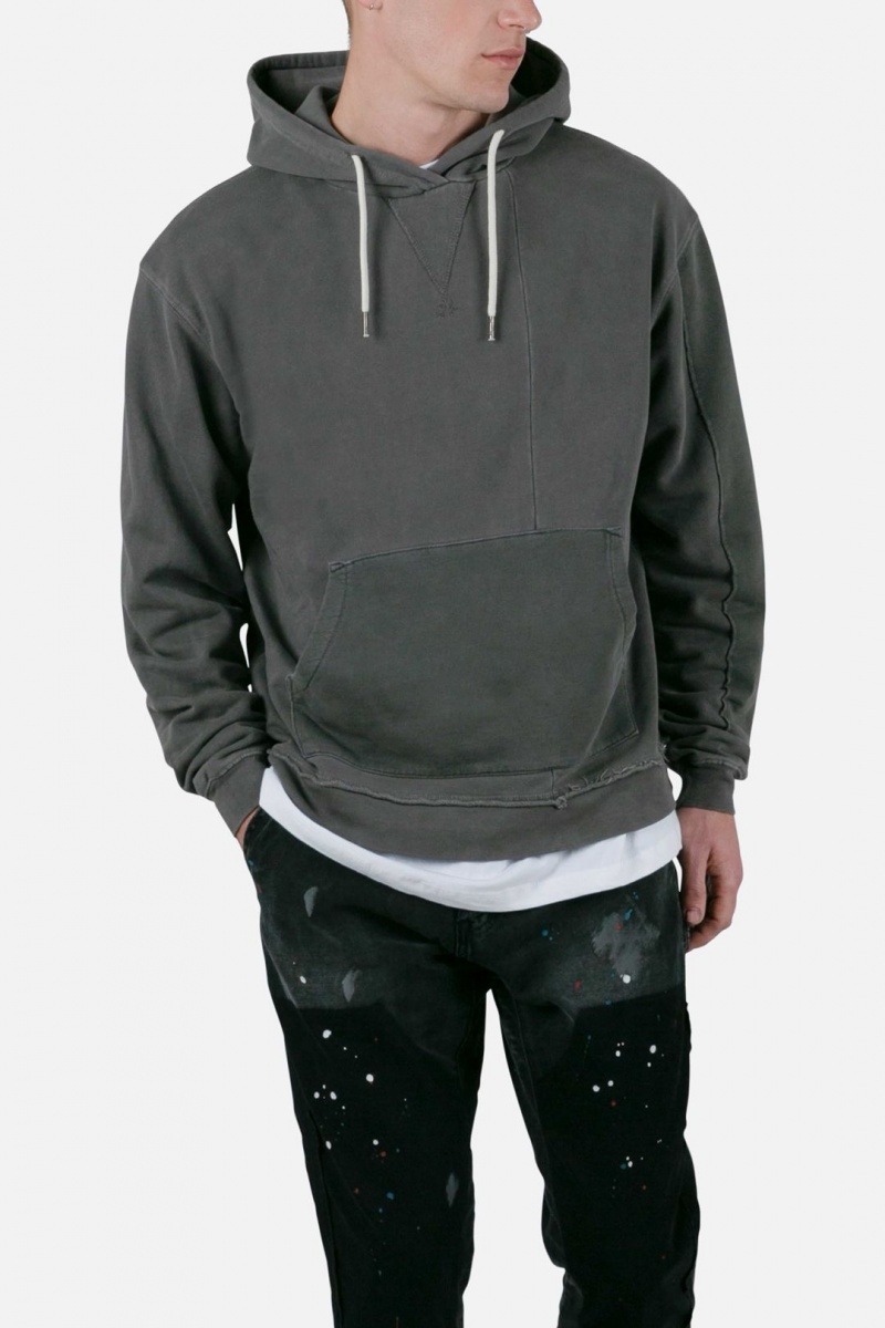 Sweats Mnml Paneled Vintage Hoodie Noir Homme | BFB-1575708