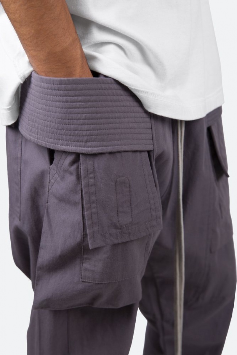 Cargos Mnml Drop Crotch Cargo Pants Grise Homme | HWI-7428897