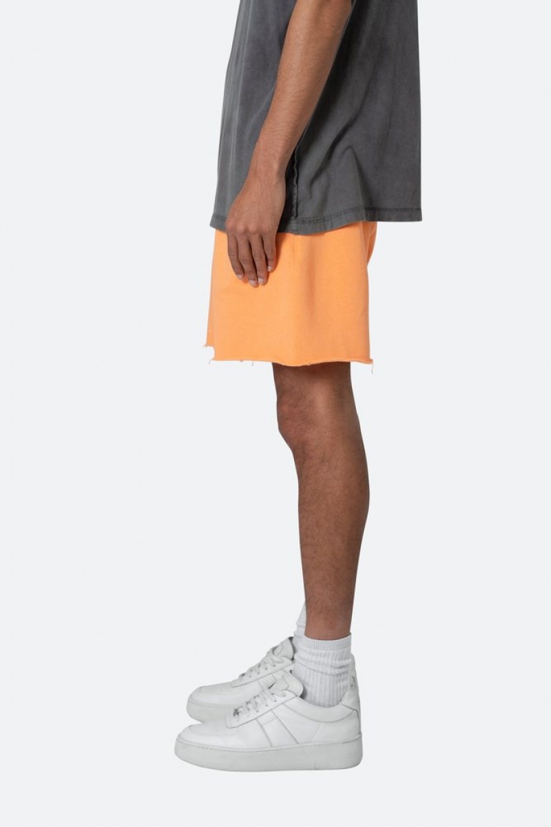 Short Mnml Contrast Paneled Sweatshorts Orange  | OOC-5943349