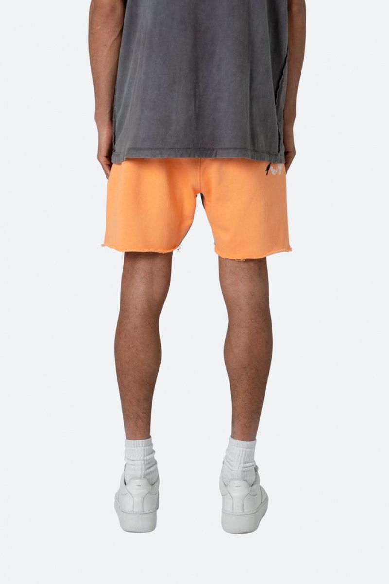 Short Mnml Contrast Paneled Sweatshorts Orange  | OOC-5943349