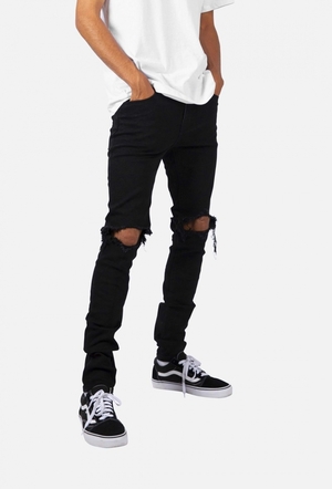 Skinny Denim Mnml X1 Mince Denim Noir Homme | DKO-2538495