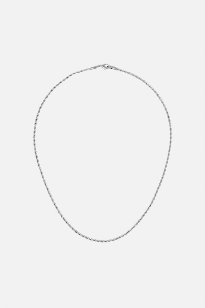 Bijoux Mnml A3 Long Rope Chain Argent Homme | XZO-2981877