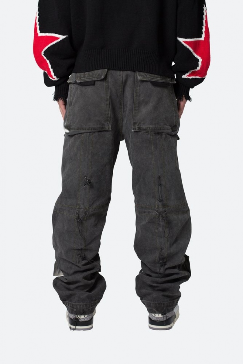 Baggy Denim Mnml Ultra Baggy Spray Cargo Denim Noir  | UBW-1758941