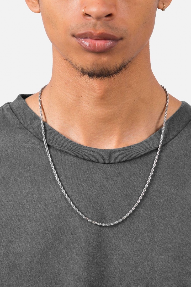 Bijoux Mnml A3 Long Rope Chain Argent Homme | XZO-2981877