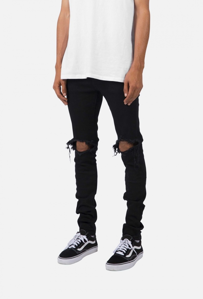 Skinny Denim Mnml X1 Mince Denim Noir Homme | DKO-2538495