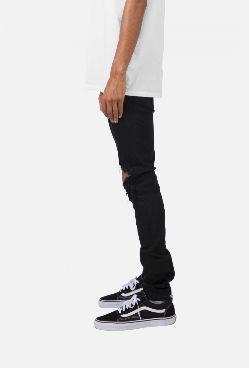 Skinny Denim Mnml X1 Mince Denim Noir Homme | DKO-2538495