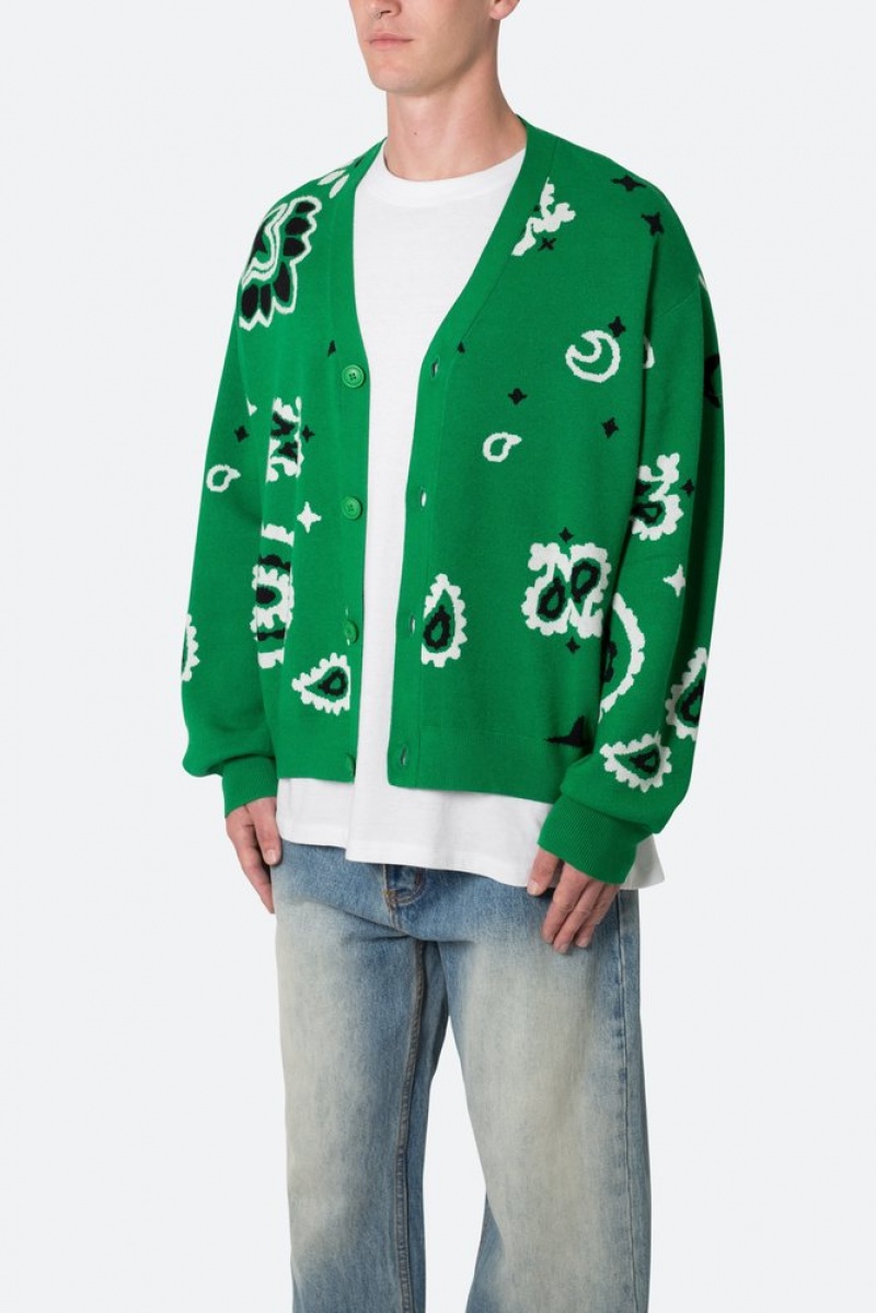 Sweats Mnml Paisley Cardigan Pull Vert  | BKY-4463012