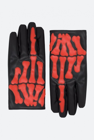 Gant Mnml Skeleton Gloves Black/Red  | WDV-7609864