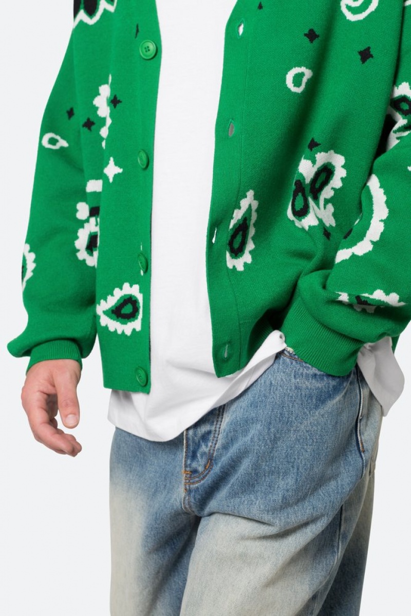 Sweats Mnml Paisley Cardigan Pull Vert  | BKY-4463012