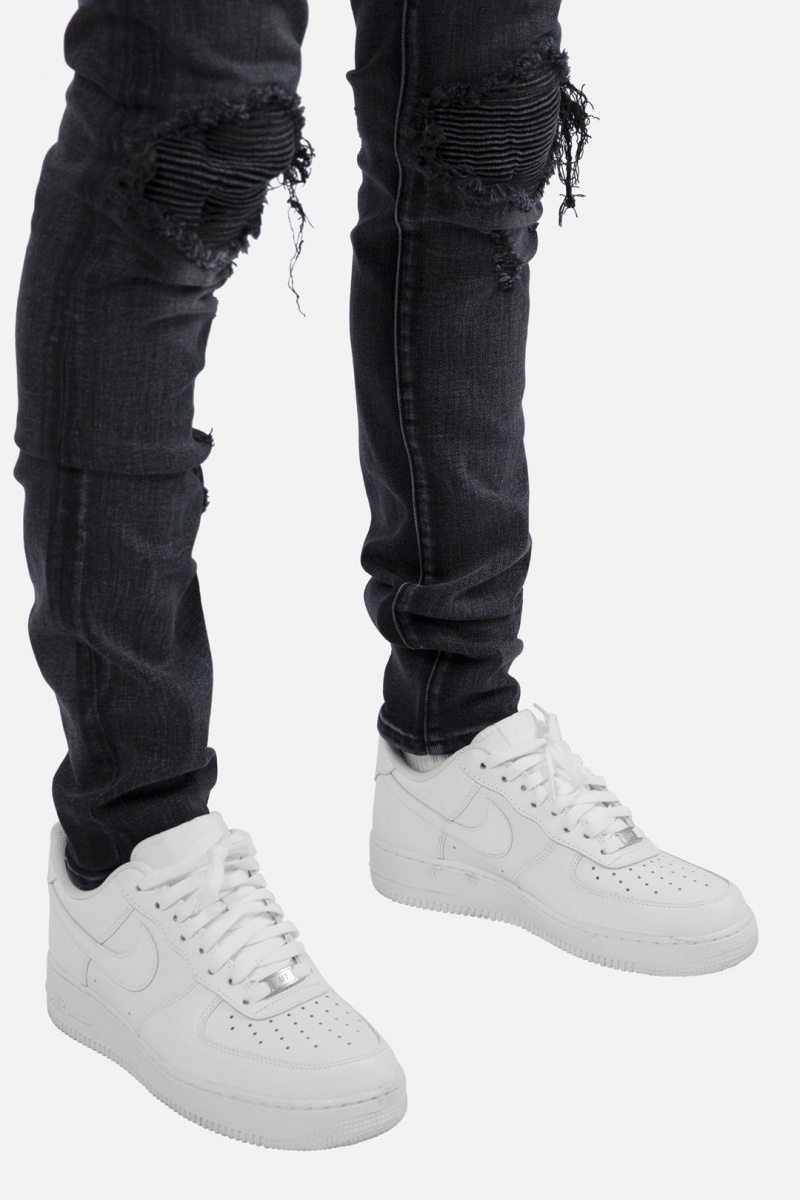 Skinny Denim Mnml X162 Mince Denim Noir Homme | HPZ-9887639