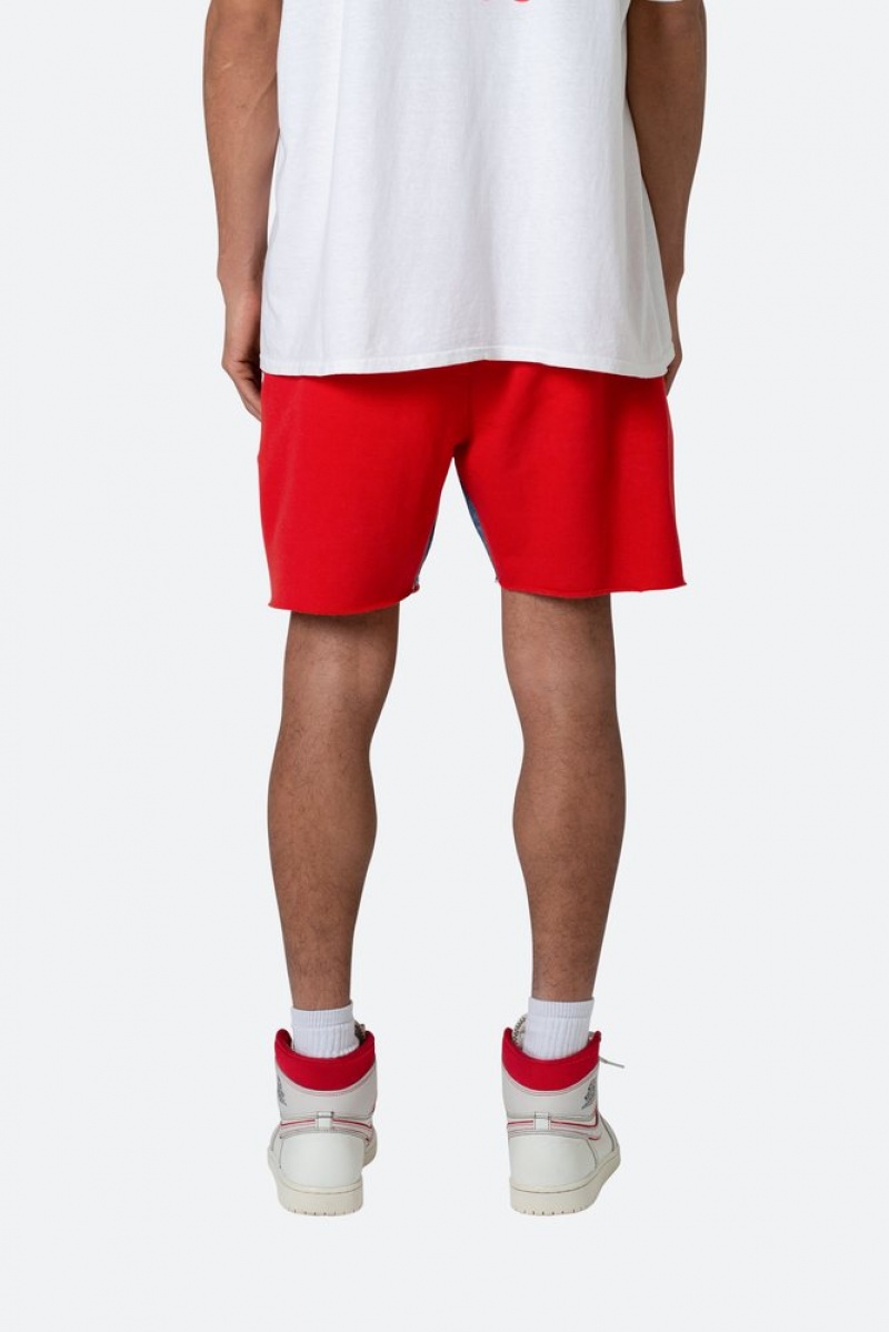 Short Mnml Contrast Paneled Sweatshorts Rouge  | FUX-0443156