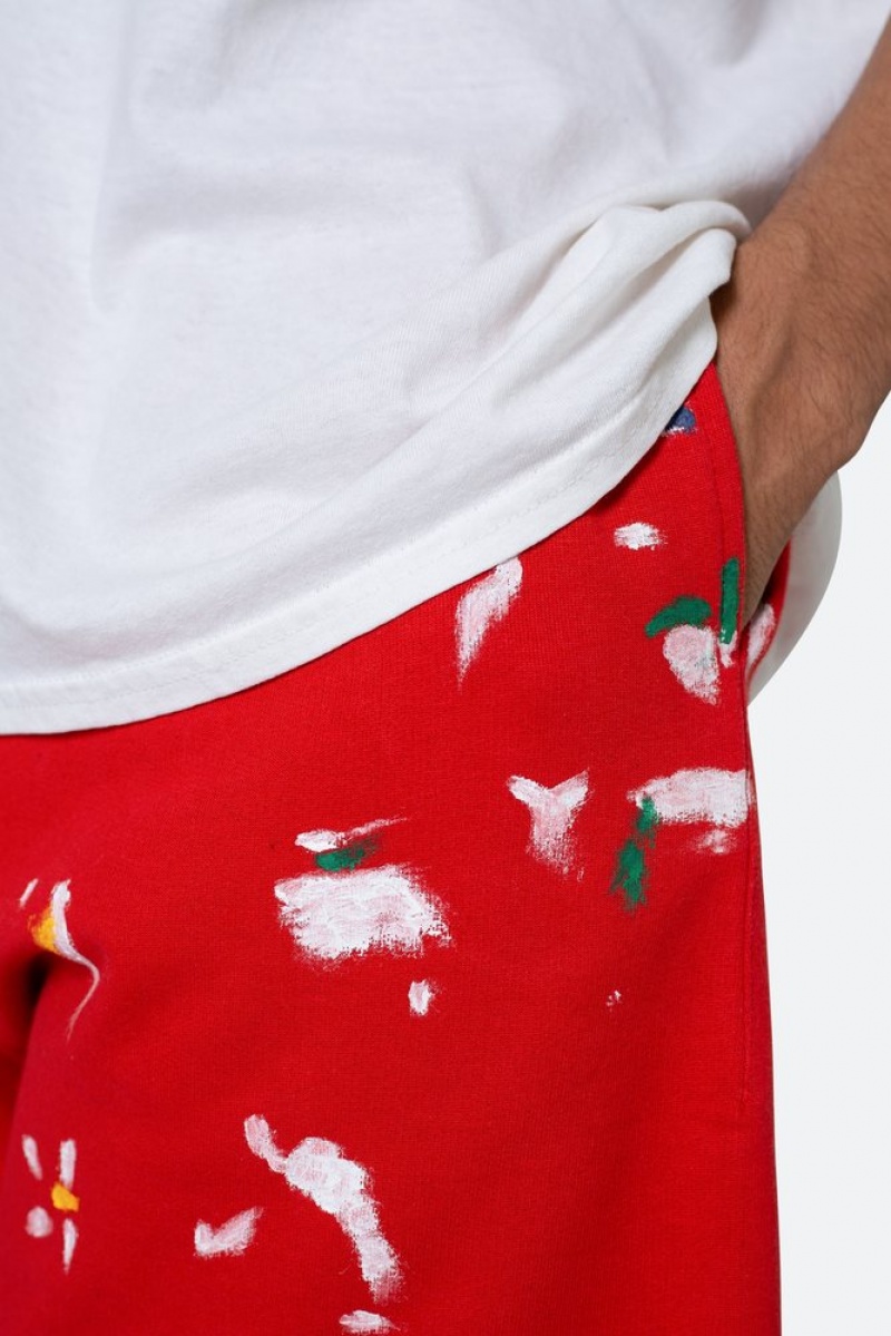 Short Mnml Contrast Paneled Sweatshorts Rouge  | FUX-0443156