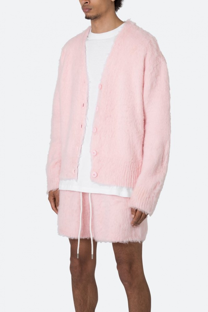 Sweats Mnml Fuzzy Cardigan Pull Rose  | ODH-9930622