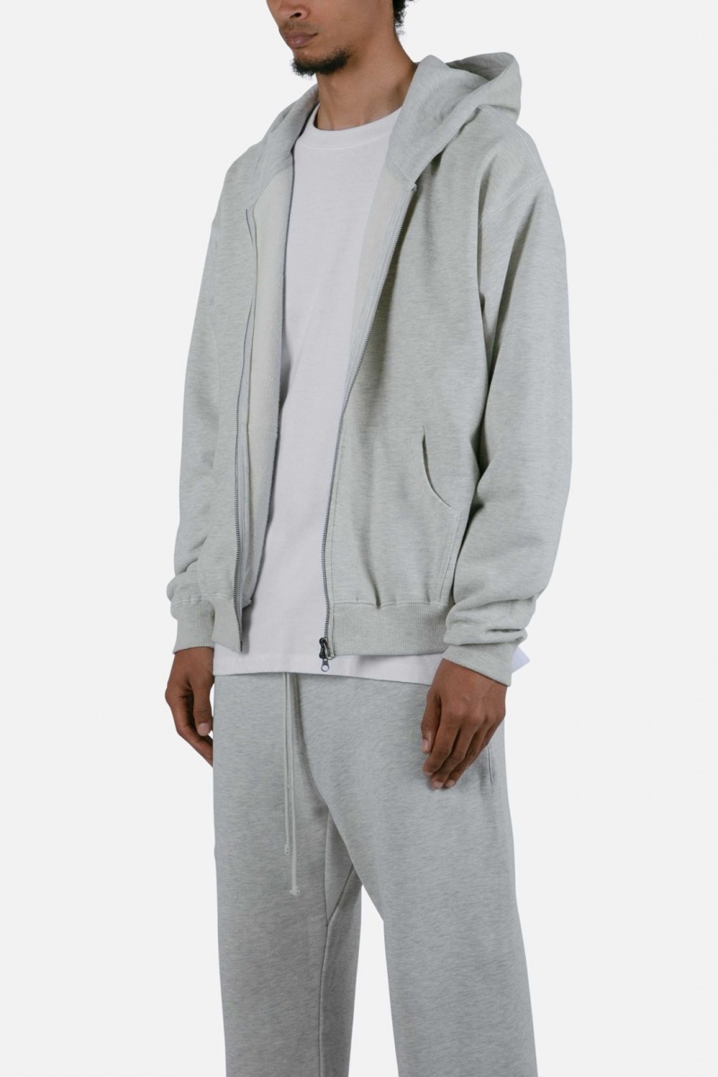 Sweats Mnml Basic Zip Up Hoodie Grise  | HTG-5719294