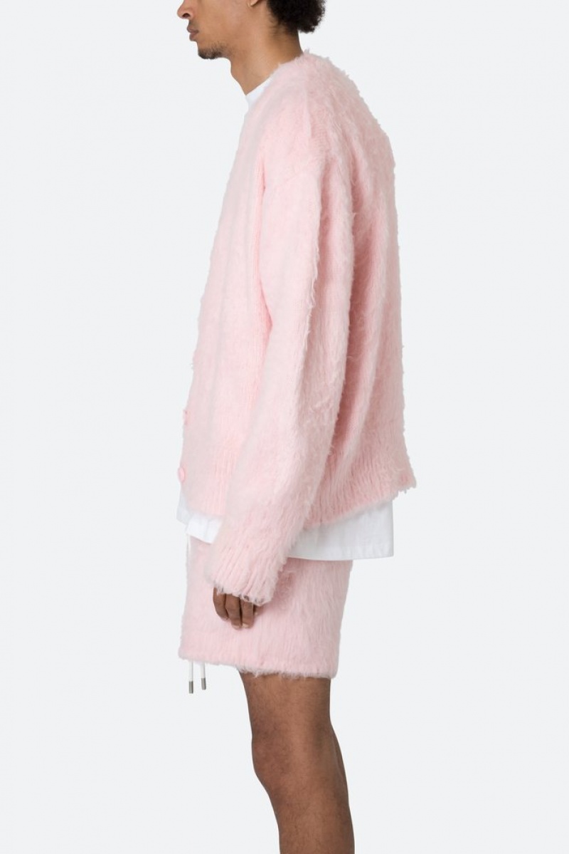 Sweats Mnml Fuzzy Cardigan Pull Rose  | ODH-9930622