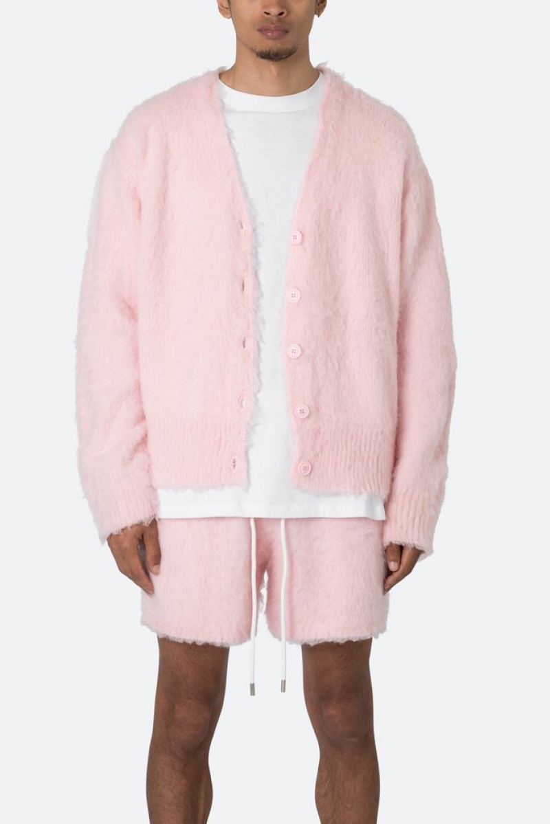 Sweats Mnml Fuzzy Cardigan Pull Rose  | ODH-9930622