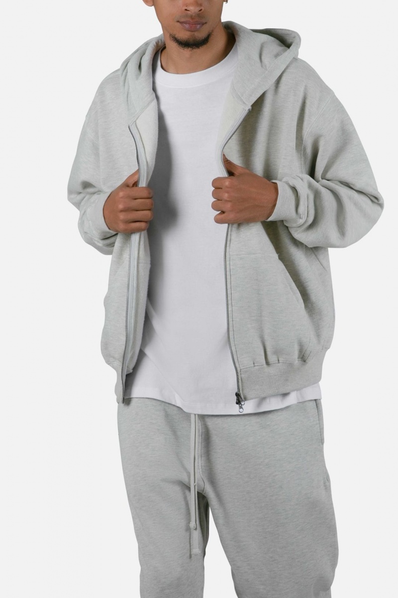 Sweats Mnml Basic Zip Up Hoodie Grise  | HTG-5719294