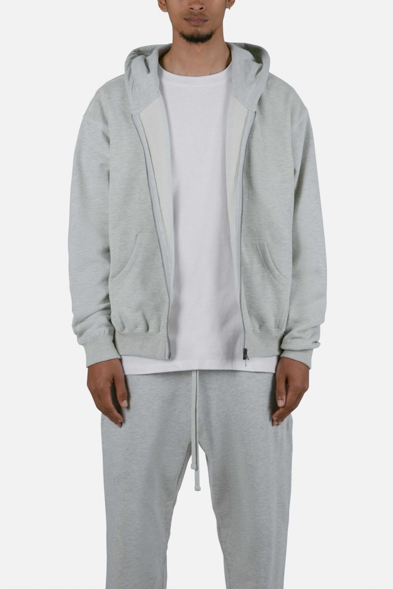 Sweats Mnml Basic Zip Up Hoodie Grise  | HTG-5719294