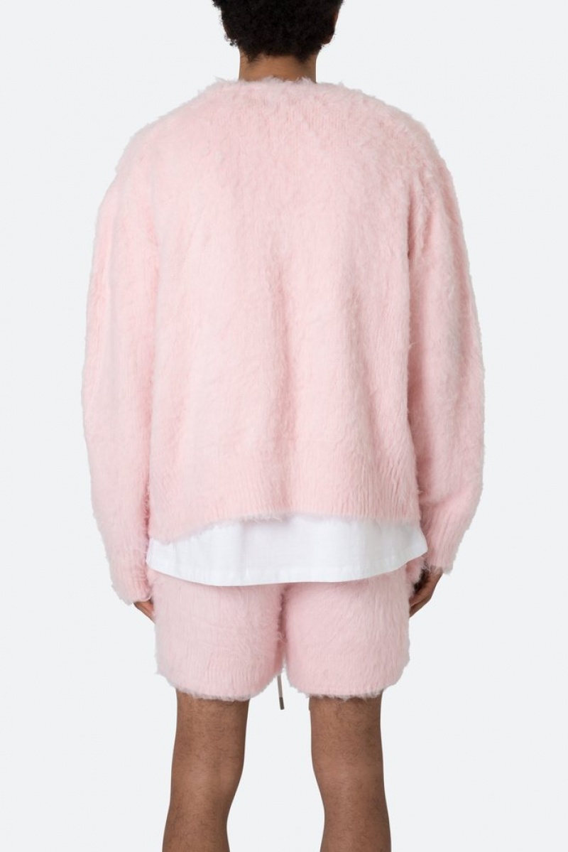 Sweats Mnml Fuzzy Cardigan Pull Rose  | ODH-9930622