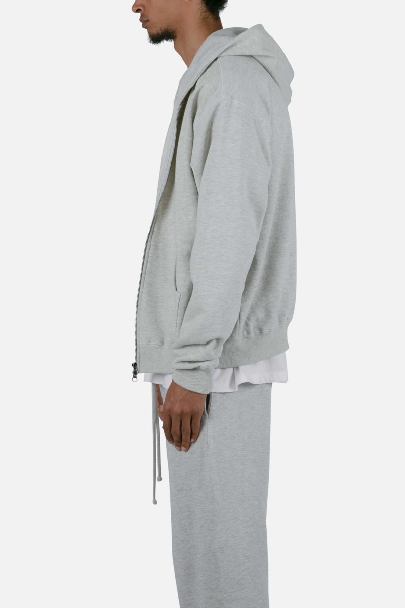 Sweats Mnml Basic Zip Up Hoodie Grise  | HTG-5719294