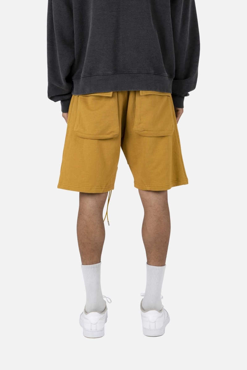 Short Mnml Flap Pocket Sweatshorts Moutarde Homme | VHM-1808898