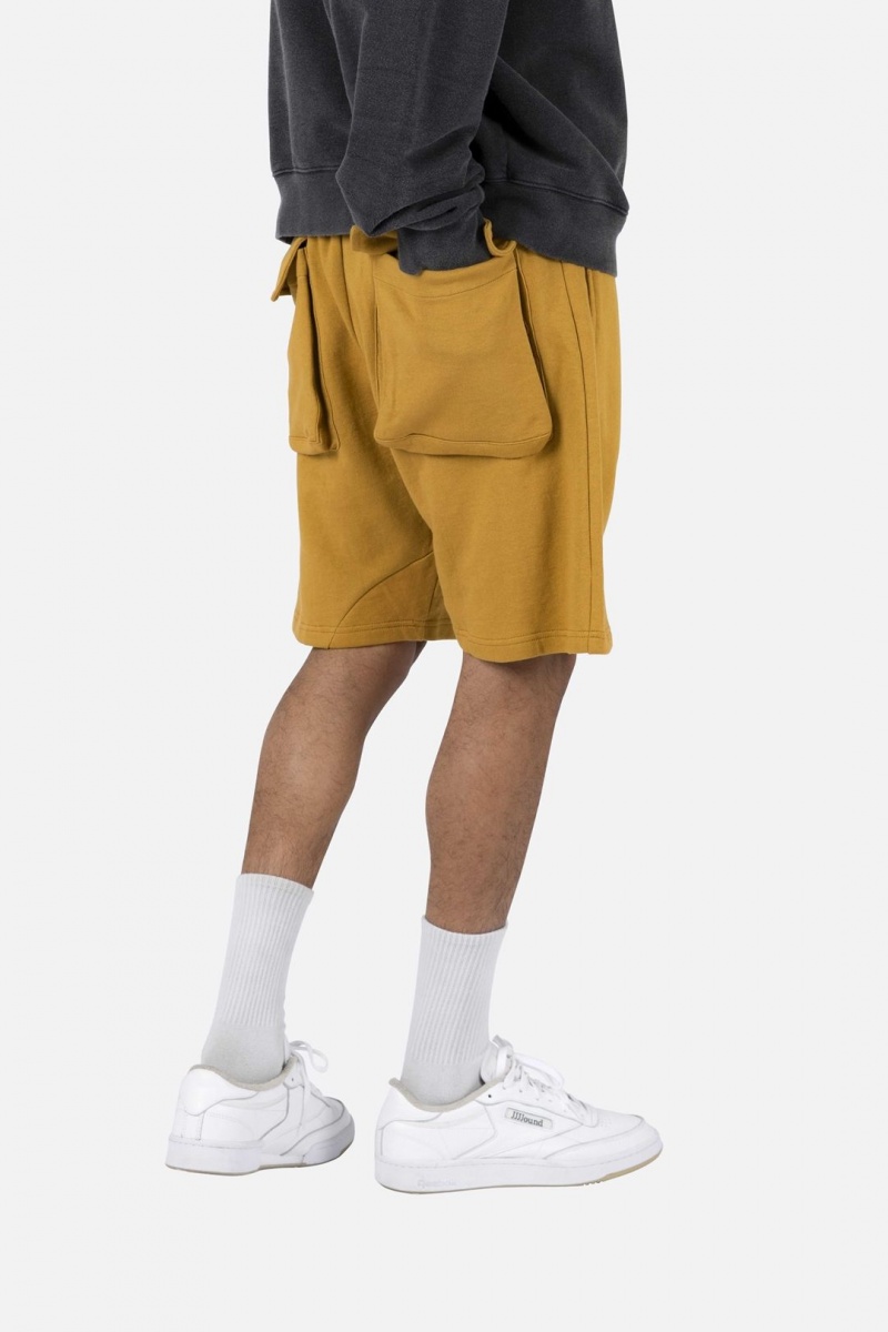 Short Mnml Flap Pocket Sweatshorts Moutarde Homme | VHM-1808898