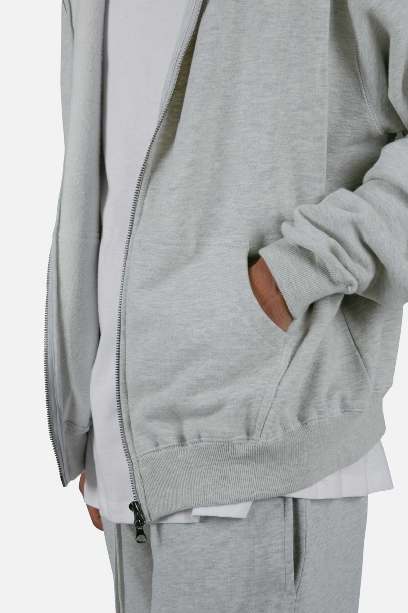 Sweats Mnml Basic Zip Up Hoodie Grise  | HTG-5719294