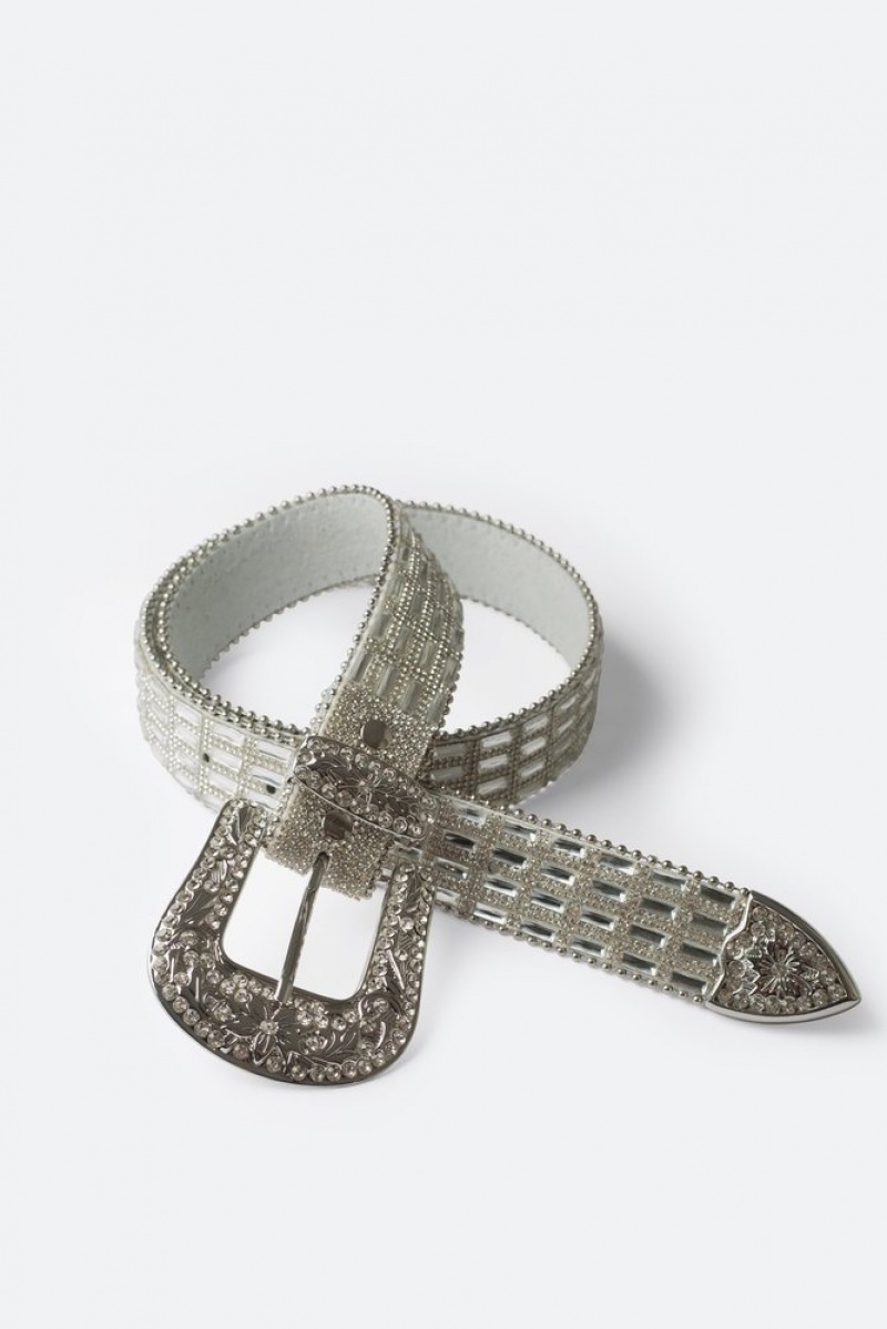 Ceintures Mnml Mirrored Studded Belt Argent  | MHS-1309398