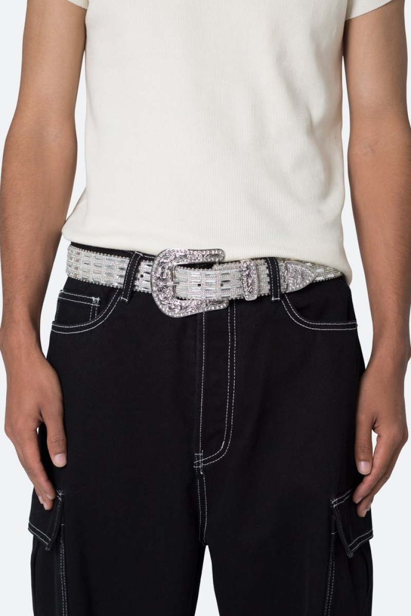 Ceintures Mnml Mirrored Studded Belt Argent  | MHS-1309398