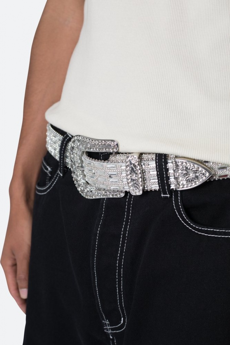 Ceintures Mnml Mirrored Studded Belt Argent  | MHS-1309398