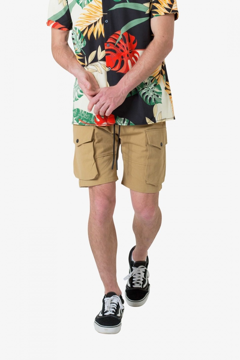 Short Mnml Military Cargo Shorts Vert Olive  | EZH-2969086