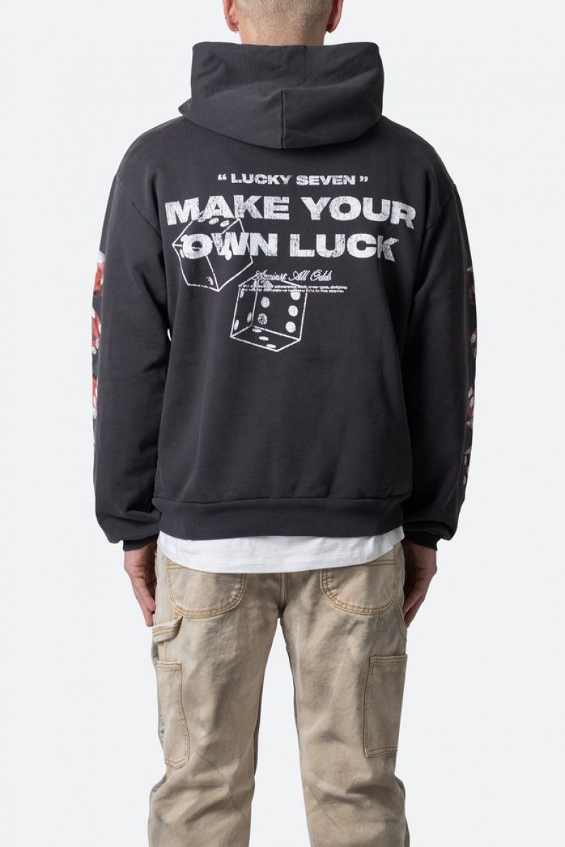 Hoodies Mnml Lucky Seven Hoodie Noir  | WMZ-8920876