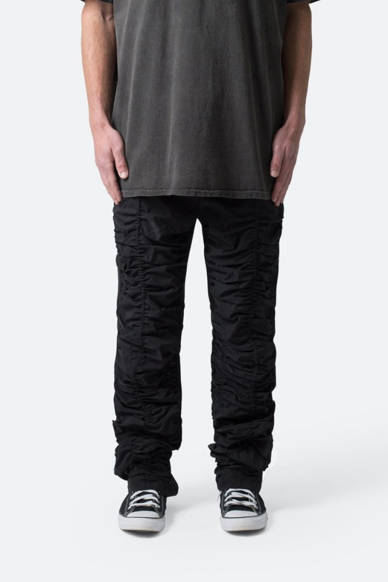 Pants & Chinos Mnml Ruched Stacked Drawcord Pants Noir  | SET-1827078