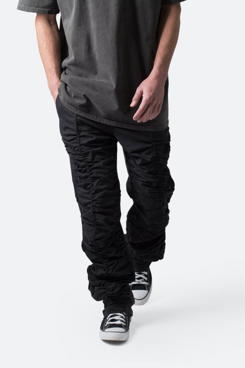 Pants & Chinos Mnml Ruched Stacked Drawcord Pants Noir  | SET-1827078