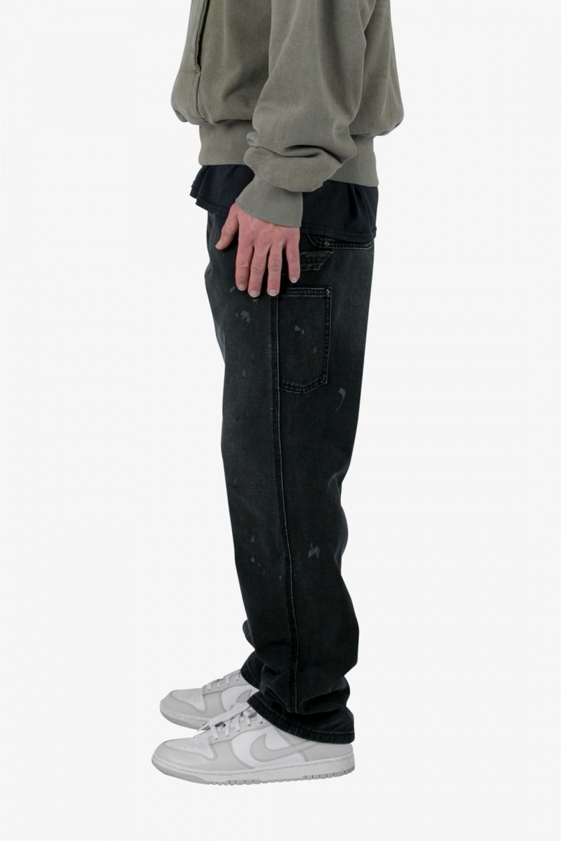 Baggy Denim Mnml Vintage Travail Pants Noir  | OEQ-9999739