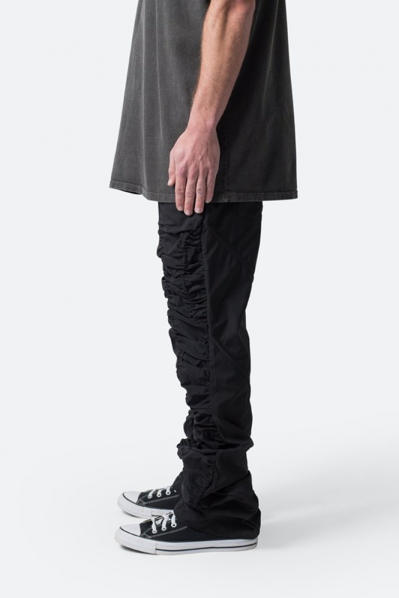 Pants & Chinos Mnml Ruched Stacked Drawcord Pants Noir  | SET-1827078