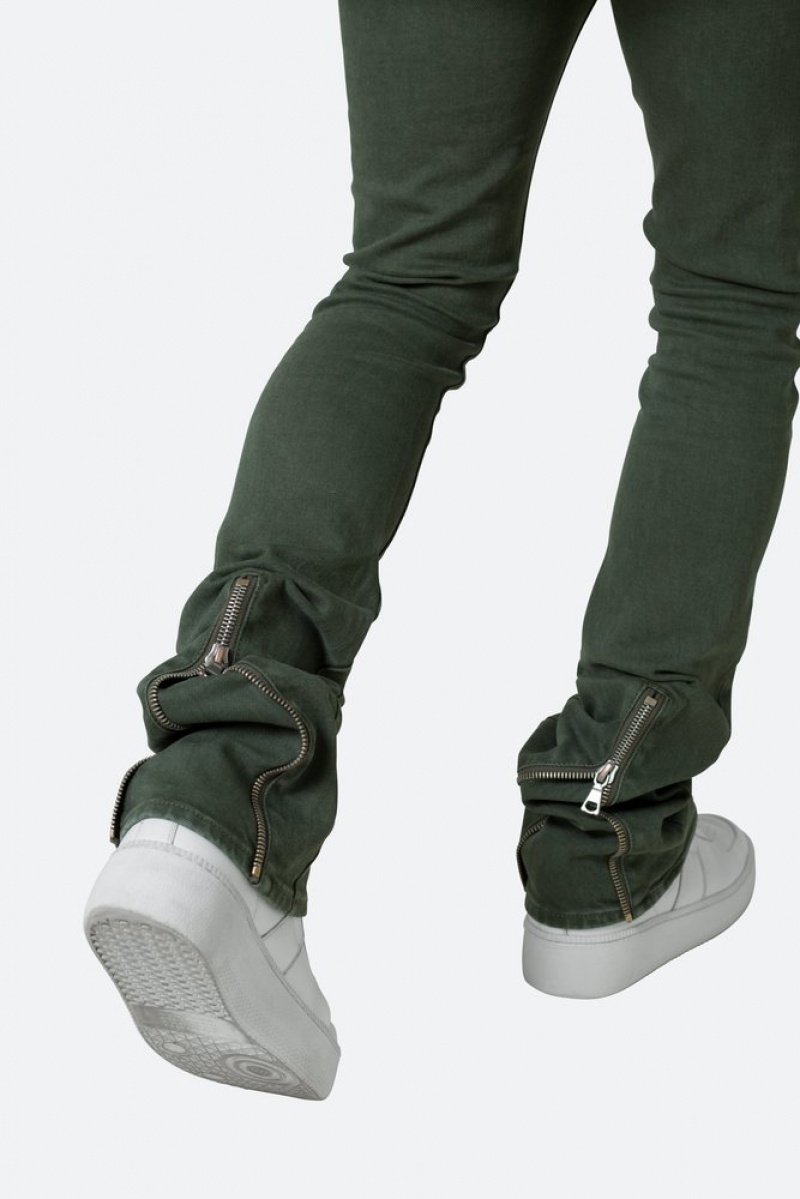 Skinny Denim Mnml X491 Convertible Mince Denim Vert Olive  | IHT-1931349