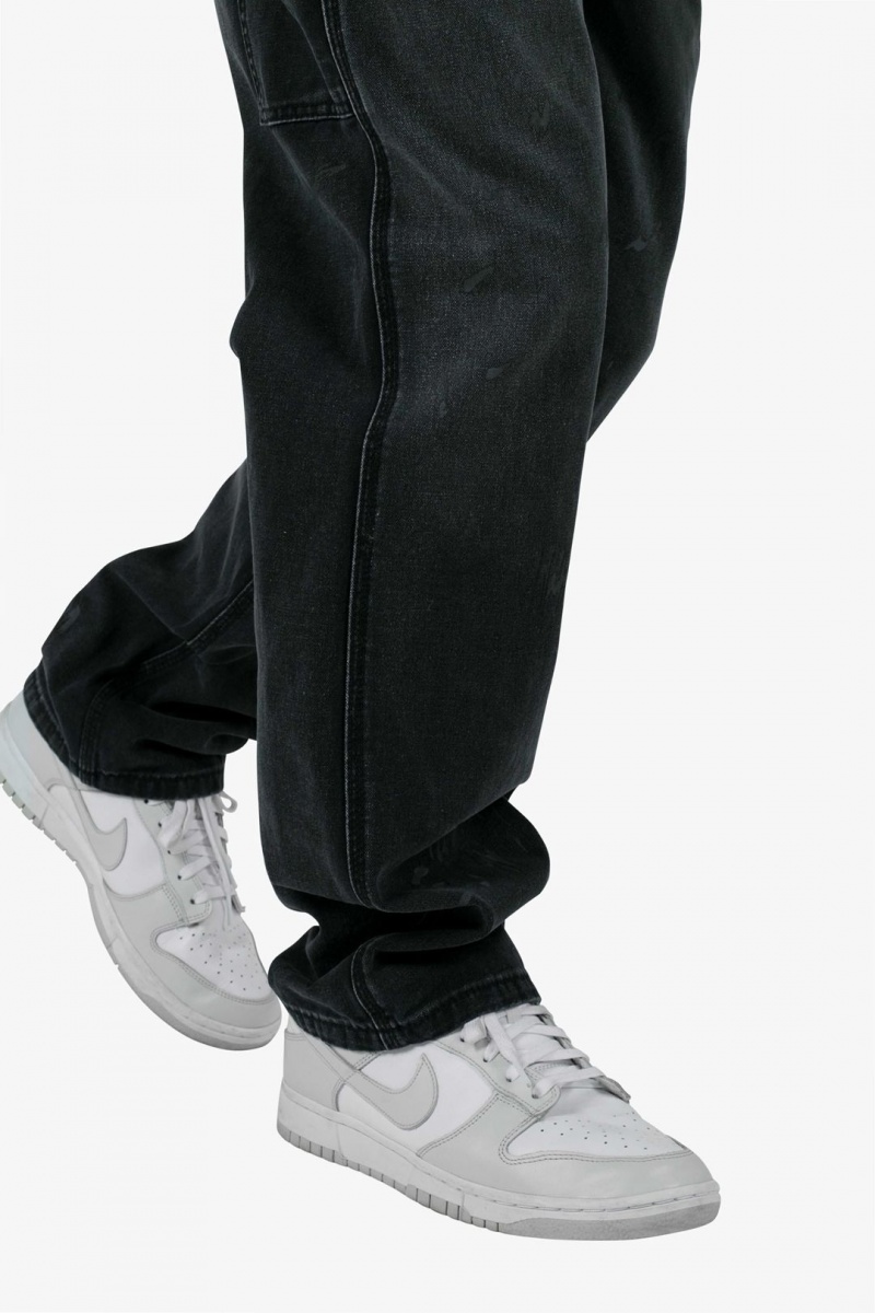 Baggy Denim Mnml Vintage Travail Pants Noir  | OEQ-9999739