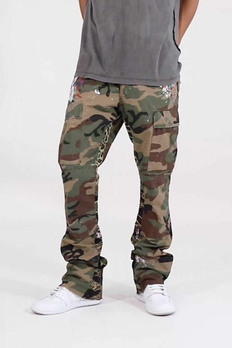 Jean Mnml Contrast Bootcut Cargo Pants Camouflage Homme | DNB-9492670