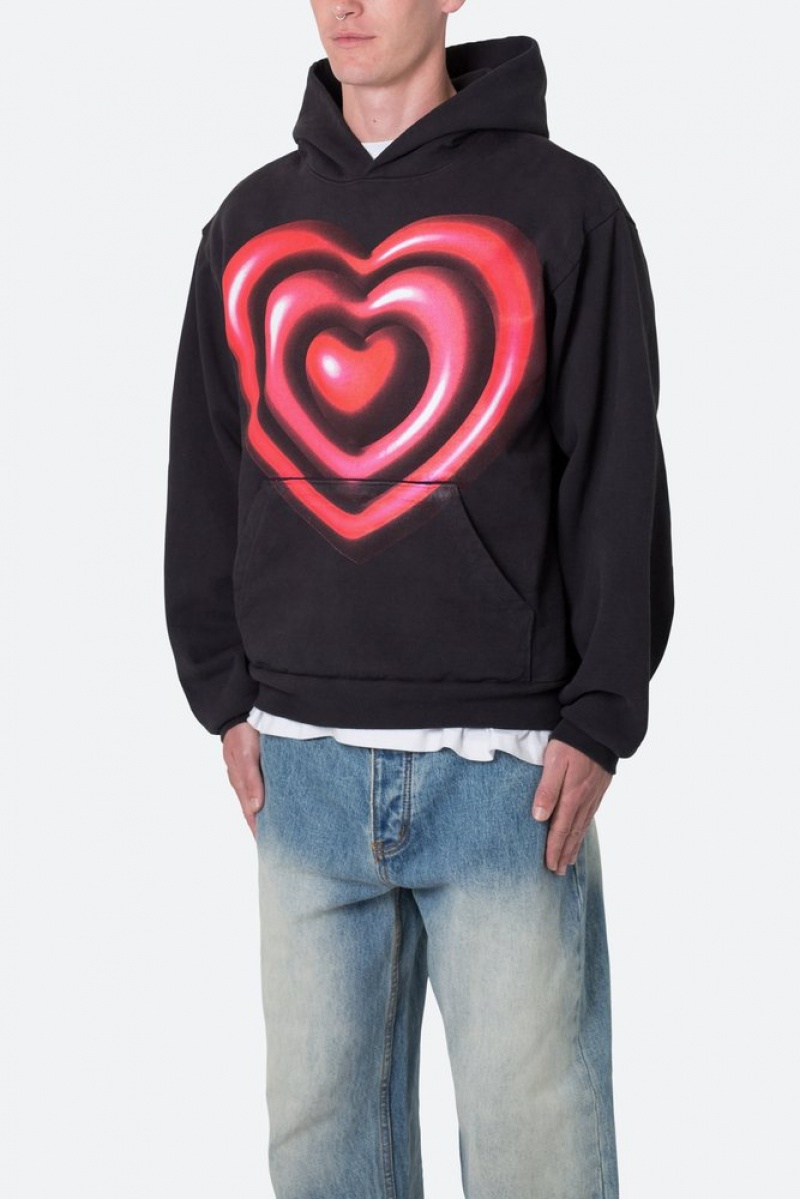 Hoodies Mnml Broken Heart Hoodie Noir  | MJM-9781330