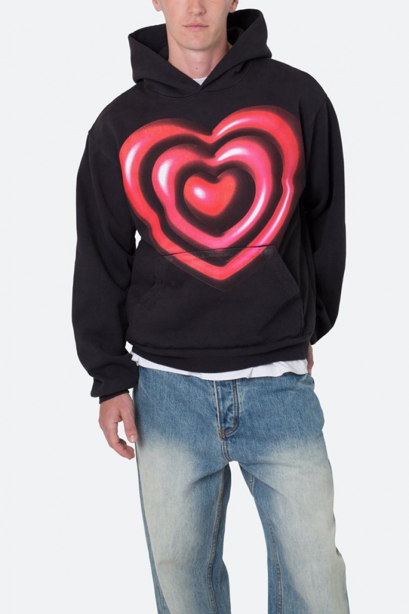 Hoodies Mnml Broken Heart Hoodie Noir  | MJM-9781330