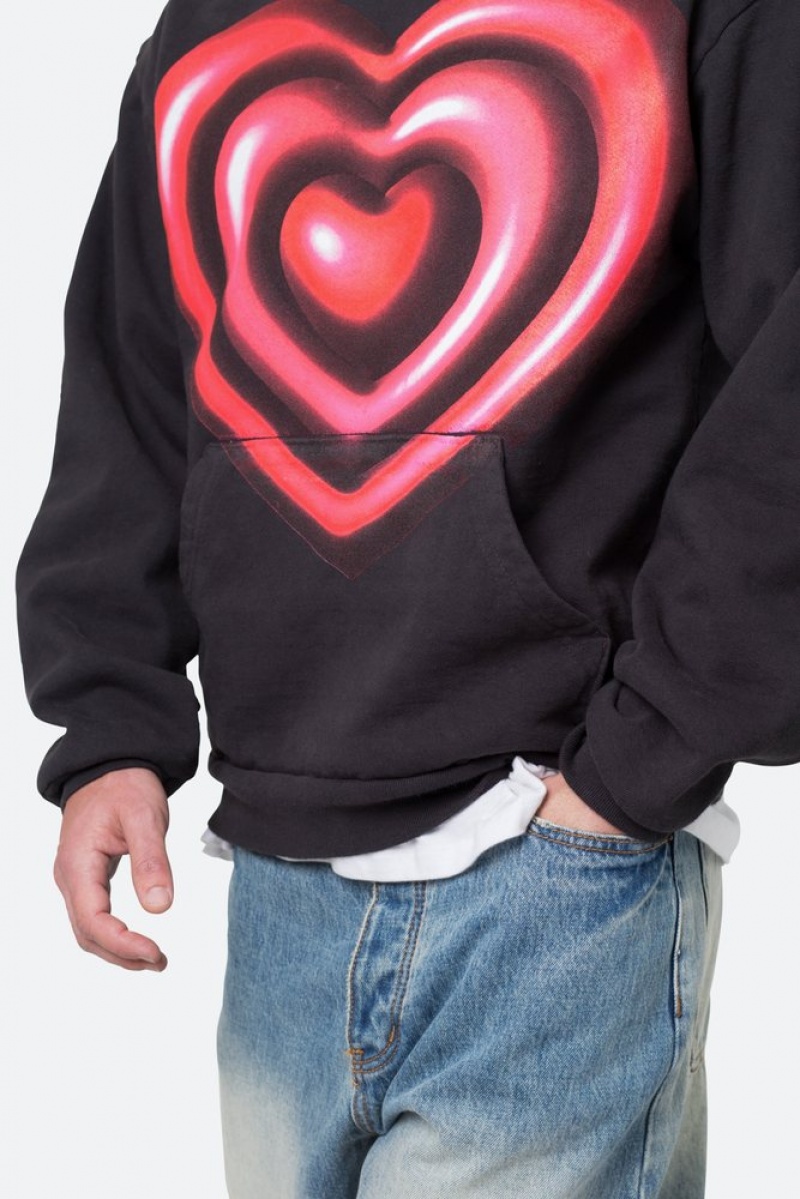 Hoodies Mnml Broken Heart Hoodie Noir  | MJM-9781330