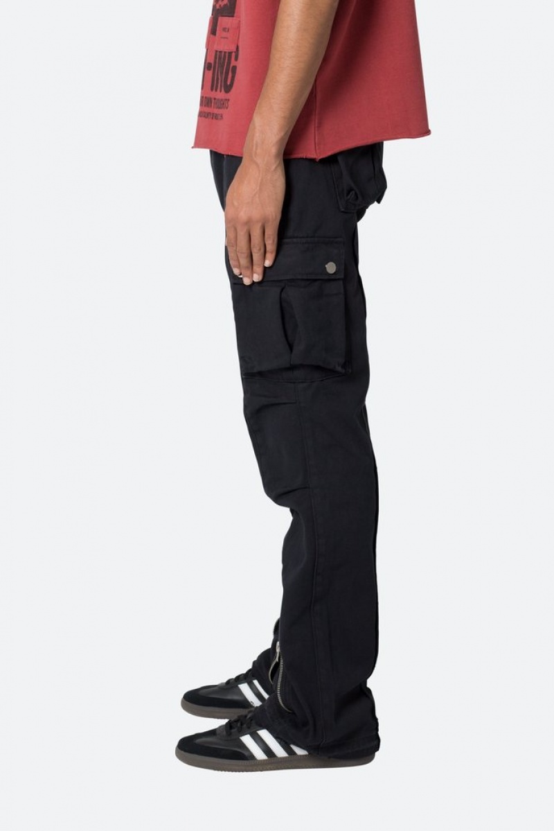 Cargos Mnml Front Zip Flare Cargo Pants Noir  | DZX-4501353