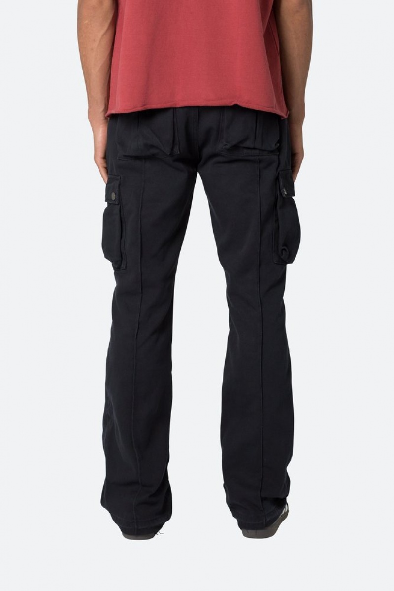 Cargos Mnml Front Zip Flare Cargo Pants Noir  | DZX-4501353