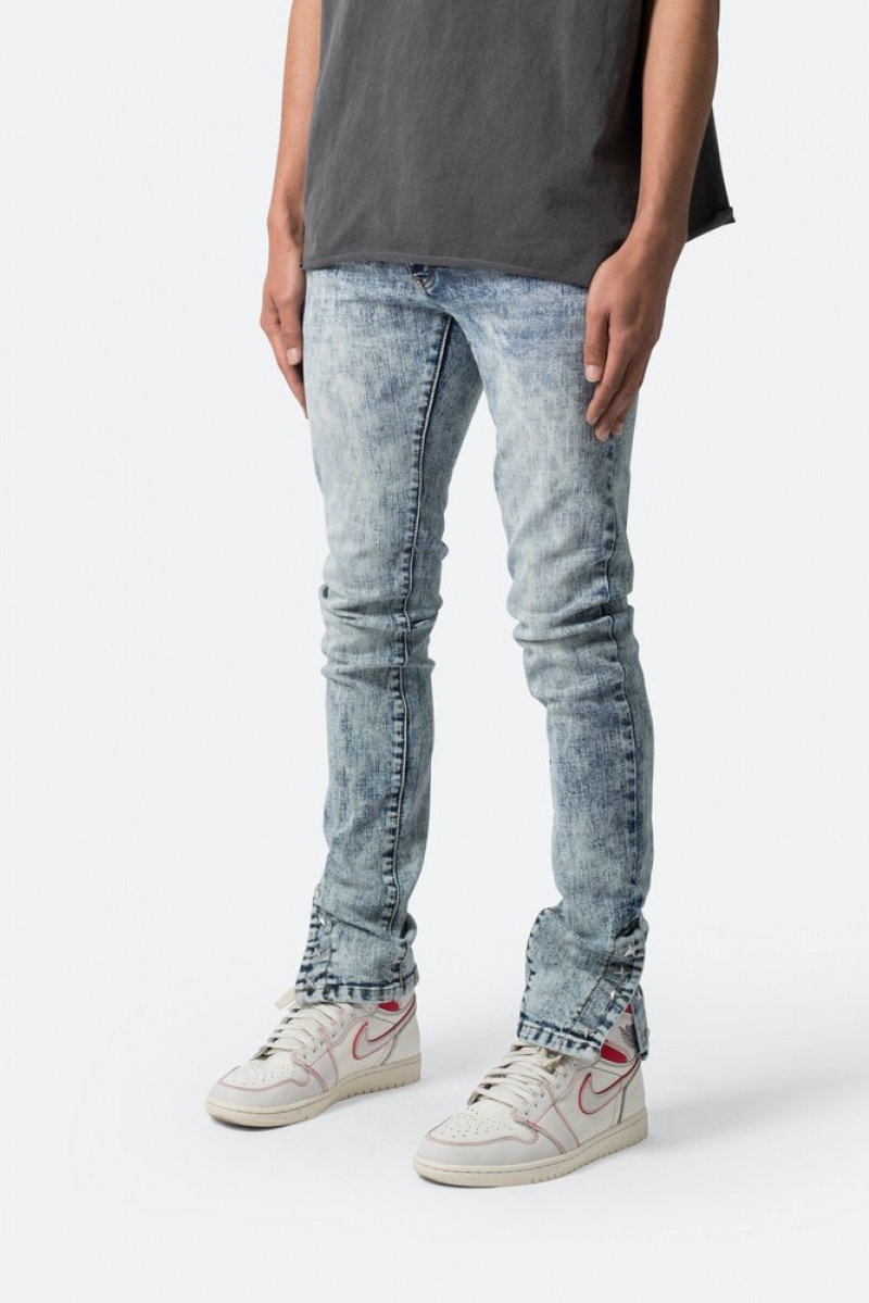 Straight Denim Mnml M588 Snap Slim Denim Bleu  | ZTB-6273129