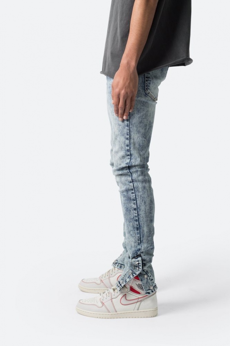 Straight Denim Mnml M588 Snap Slim Denim Bleu  | ZTB-6273129