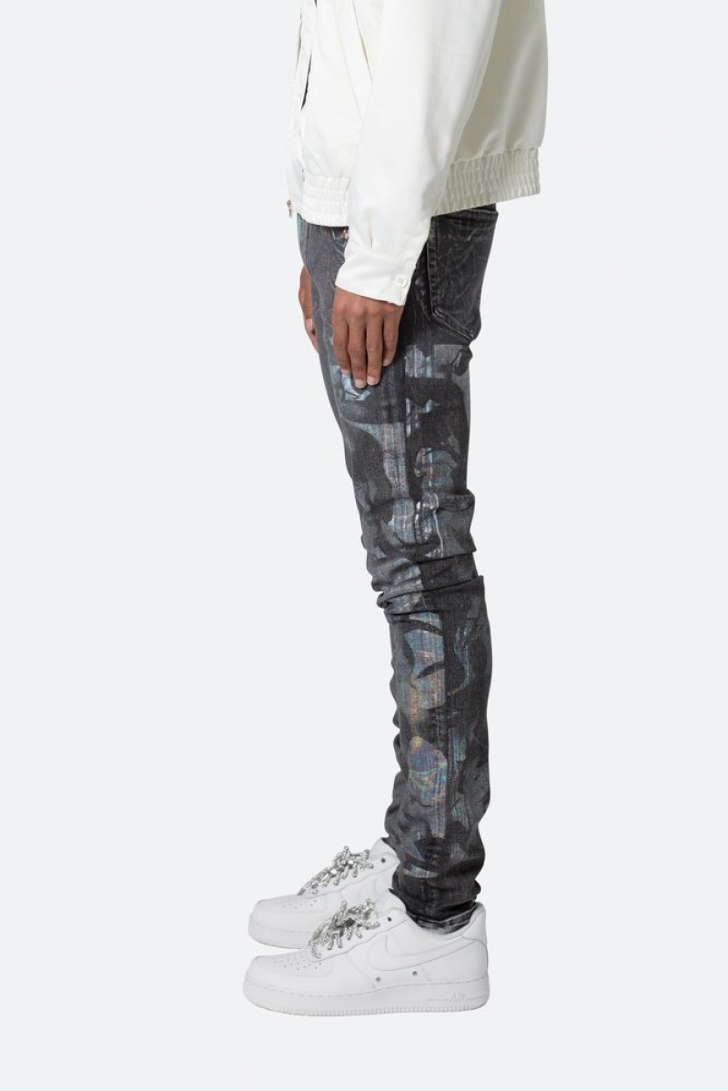 Skinny Denim Mnml X507 Metallic Mince Denim Black/Silver  | IHG-5271511