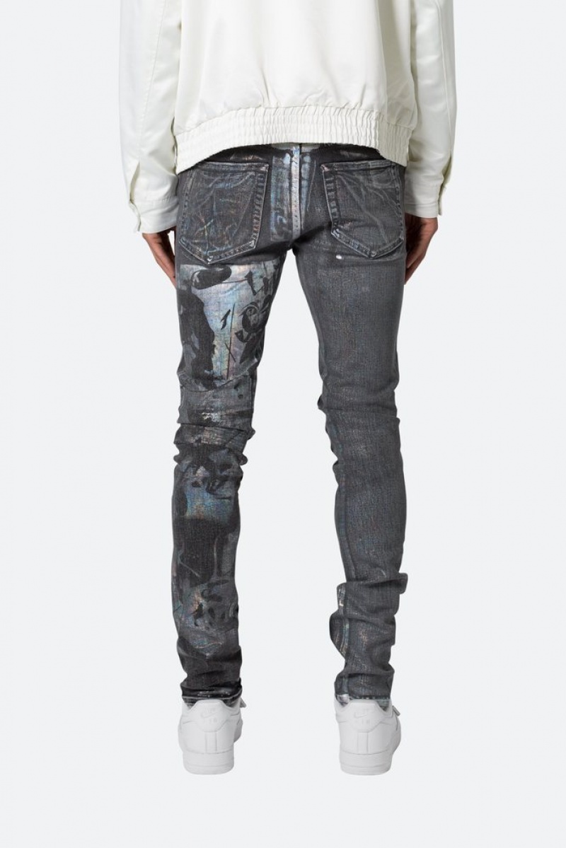 Skinny Denim Mnml X507 Metallic Mince Denim Black/Silver  | IHG-5271511