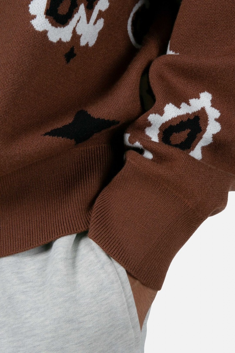 Sweats Mnml Paisley Knit Pull Marron  | WUJ-9021815